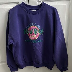 Vintage embroidered Hard Rock Cafe Purple Crewneck